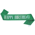 Fascia di compleanno glitterata verde scuro con scritta Happy Birthday olografica - Verde Scuro Con Olografico