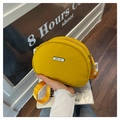 Mini casual candy-colored nylon shoulder bag in bright yellow with adjustable strap - Yellow