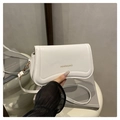 Bolso bandolera minimalista de cuero PU blanco con letras doradas Fashion & Bags - Blanco