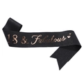 Schwarze Geburtstagsschärpe 18 & Fabulous mit rotgoldener Schrift und Glitzer-Effekt - 18 & Fabulous Schwarz Roségold