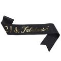 Glitzernde Schärpe zum 21. Geburtstag in Schwarz mit elegantem goldenem Schriftzug - 21 & Fabulous Schwarz Gold