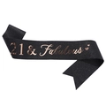 Écharpe d'anniversaire 21 & Fabulous noire scintillante avec texte en or rose - 21 & Fabulous Noir Or Rose