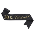 Écharpe noire à paillettes avec impression dorée 30 & Fabulous pour anniversaire - 30 & Fabulous Noir Or