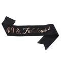 Écharpe noire pailletée avec texte rose gold 40 & Fabulous pour anniversaire - 40 & Fabulous Noir Or Rose