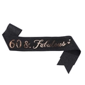 Écharpe d'anniversaire 60 & Fabulous en paillettes noires et feuille d'or rose - 60 & Fabulous Noir Or Rose