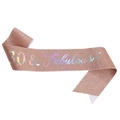 Écharpe pailletée or rose avec inscription laser 30 & Fabulous pour fête d'anniversaire - 30 & Fabulous Or Rose Holographique