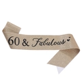 Écharpe d'anniversaire dorée pailletée avec texte noir 60 & Fabulous pour fête de 60 ans - 60 & Fabulous Or Noir