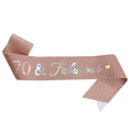 Écharpe d'anniversaire rose gold pailletée avec texte laser 70 and Fabulous chic - 70 & Fabulous Or Rose Holographique