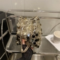 Chic silver and gold sequin bucket bag with elegant metal chain strap for parties - Gold