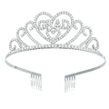 Corona di laurea in cristallo argento con scritte GRAD per accessori capelli party - Argento