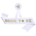 Set fascia Bride To Be bianca e oro con spilla floreale per festa di addio al nubilato - Taglia unica / Oro