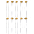 Set di 10 forcine per capelli a rosa dorata a forma di U con strass per acconciature - Stile Oro