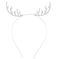 Serre-tête bois de renne argenté avec strass scintillants pour fêtes de Noël - Bois de Cerf Argentés (FG159)