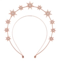 Detail of rose gold halo headband with crystal studded double-layer hexagram stars - Rose Gold