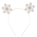 Funkelnder goldener Weihnachts-Schneeflocken-Haarreif mit Kristall-Strasssteinen - Schneeflocke-Gold
