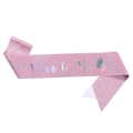 Fascia glitter rosa Mom to Be con scritte argento e impronte per festa di baby shower - Taglia unica / Rosa