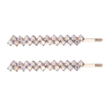 Set di fermagli per capelli in oro con doppie file di strass in cristallo arcobaleno AB - Oro Strass AB