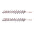 Set di due fermagli per capelli in oro rosa con tre file di brillanti cristalli chiari - Oro rosa