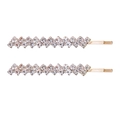 Paire de barrettes à cheveux étincelantes en strass et métal doré géométrique - Or Zircon Blanc