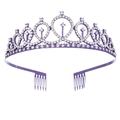 Tiara di cristallo viola con strass scintillanti e pettini per capelli per sposa e feste - Viola