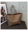 Borsa tote vintage marrone con stampa a lettere Z e tracolle lunghe per donna - caffè