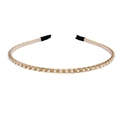 Elegant gold metal chain headband with white pearls on a clean white background - Chain Pearl Style (FG133 Gold)
