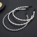Three-piece set of handmade twisted pearl headbands with metallic wrap in various colors - Set