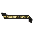 Schwarze Schärpe Birthday King mit Goldfolie und Krone für Herren Geburtstagsparty - Schwarz Gold