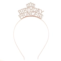 Rose gold Birthday Princess tiara headband with crystal rhinestones for women parties - Rose Gold