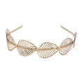 Golden Baroque leaf headband with intricate veins for bridal and Greek goddess styles - Hollow Leaf Style (FG141)