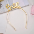 Elegante cerchietto da sposa in metallo dorato con scritta Bride per feste di matrimonio - Oro