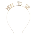Goldenes Legierung MOM TO BE Haarband Krone für Babyparty und Fotoshootings für Mütter - Gold