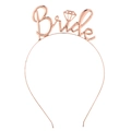 Rose gold metal bride headband with diamond icon for wedding party hair decoration - Bride (Diamond Headband) / Rose Gold
