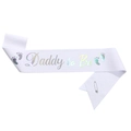 Fascia Daddy to Be bianca glitterata con scritta dorata olografica e spilla di sicurezza - Taglia unica / Fascia Daddy To Be Bianco