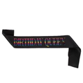 Black satin Birthday Queen sash with rainbow gradient metallic lettering for party - Black Colorful Letter (JD054)