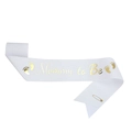 Fascia bianca glitterata Mummy to Be con scritte in oro e spilla di sicurezza - Taglia unica / Mummy Bianco Oro
