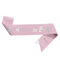 Pink glitter Mummy to Be sash with silver lettering and gold safety pin for baby showers - One Size / Pink Mummy
