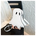 Borsa a tracolla bianca a forma di fantasma in pelle PU con graziosi dettagli occhi - Bianco