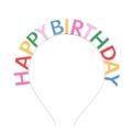 Diadema HAPPY BIRTHDAY de metal colorida para decoraciones de fiesta de cumpleaños - Letra de Arco Iris