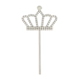 Topper per torta a forma di corona in metallo argento con cristalli per decorazione festa - Argento