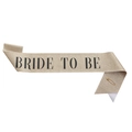Κομψή χρυσή κορδέλα Bride To Be με μαύρα γράμματα και παραμάνα για τη μέλλουσα νύφη - Ένα μέγεθος / Χρυσό με Γκλίτερ