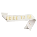 Λευκή κορδέλα Bride To Be με χρυσά γράμματα και παραμάνα για διακόσμηση νυφικού πάρτι - Ένα μέγεθος / Λευκό με Χρυσόσκονη