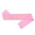 Pink satin Bride to Be sash with gold foil lettering and heart for party - One Size / Pink Base Gold Lettering (jd031)
