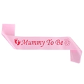 Fascia in raso rosa Mommy To Be con orsetti e impronte per decorazione festa baby shower - Rosso