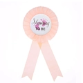 Pink Mummy TO BE ribbon badge with cute baby footprints for baby shower party supplies - Mummy To Be / Pink