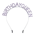 Serre-tête Birthday Queen argenté orné de strass violets pour fête d'anniversaire - Violet