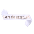 Fascia in raso bianco per il 10° compleanno con scritte in oro rosa e corona - Taglia unica / 10° compleanno