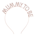 Diadema Mummy To Be de oro rosa con pedrería para accesorio de pelo de Baby Shower - Diadema Mummy To Be