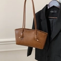Vintage braune Tragetasche aus Leder mit FASHION & BAGS Logo und Innentasche - Braun