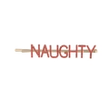 Barrette en alliage doré avec strass rouges épelant NAUGHTY pour coiffure tendance - K9 / Or Strass Rouge (FJ018)